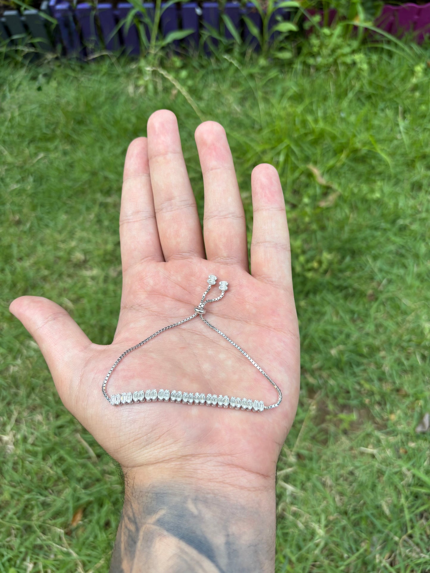 925 Silver Éclat Baguette Tennis Bracelet