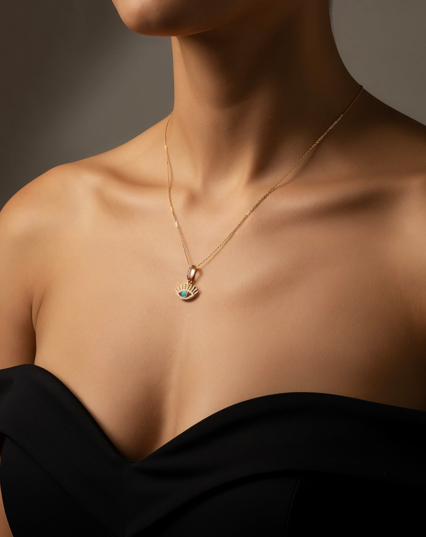925 Azure Eye Necklace 18K Gold Plated