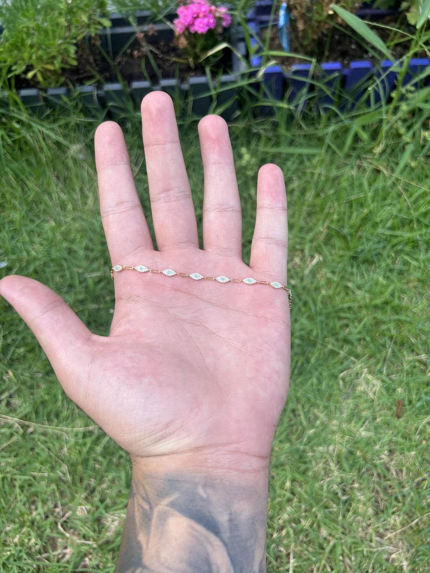 925 Silver Halo Eye Bracelet