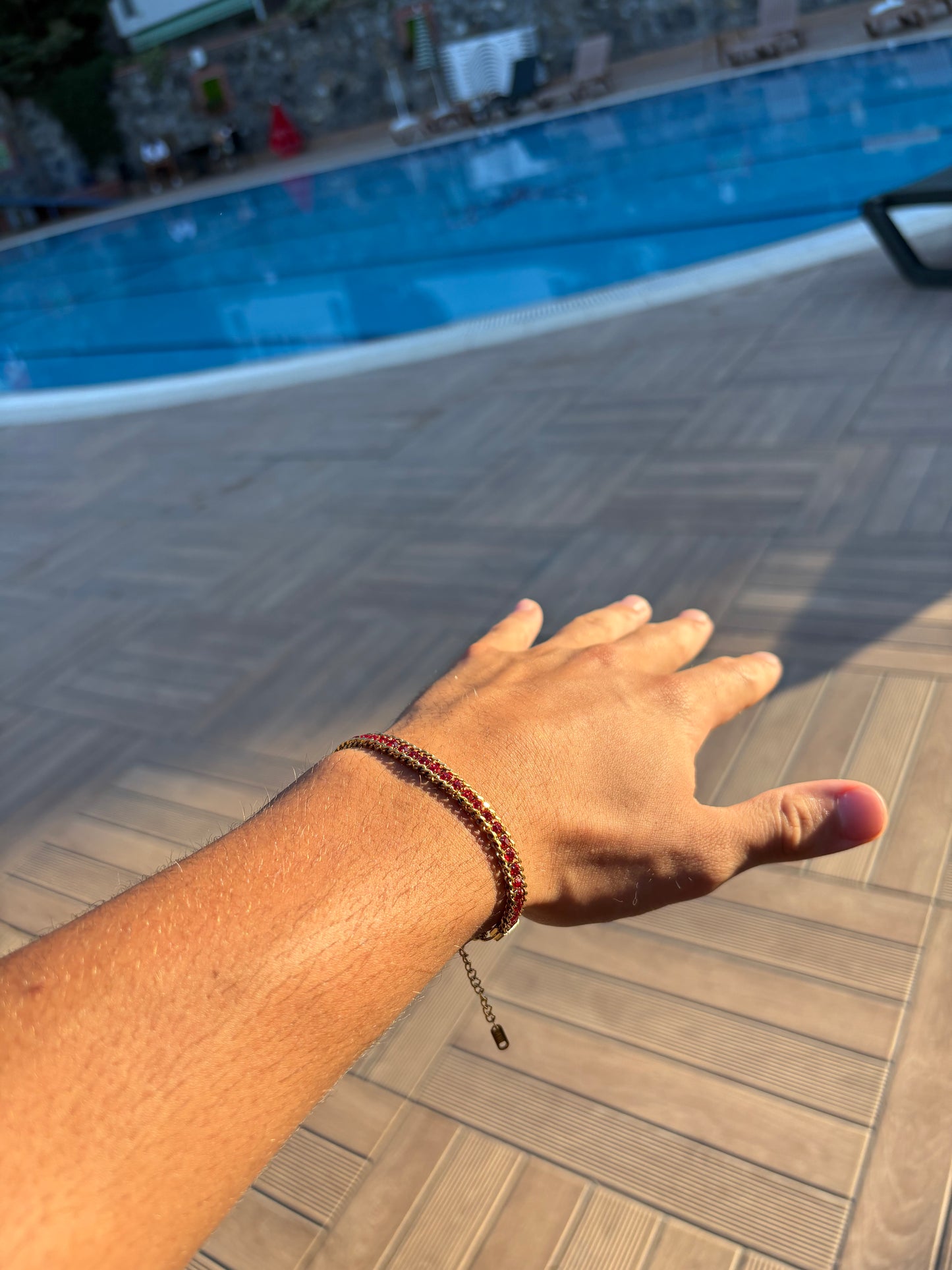 Royal Flame 18K Plated Red Tennis Bracelet