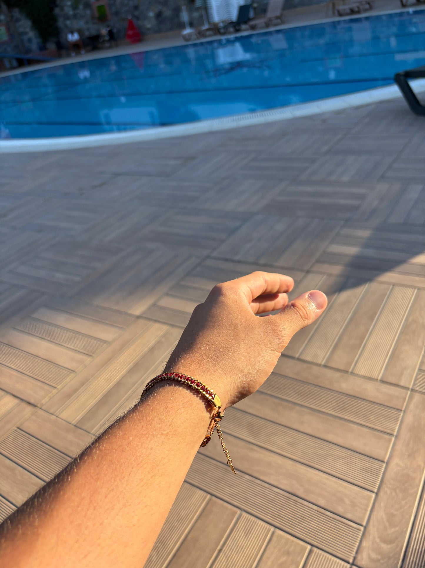 Royal Flame 18K Plated Red Tennis Bracelet