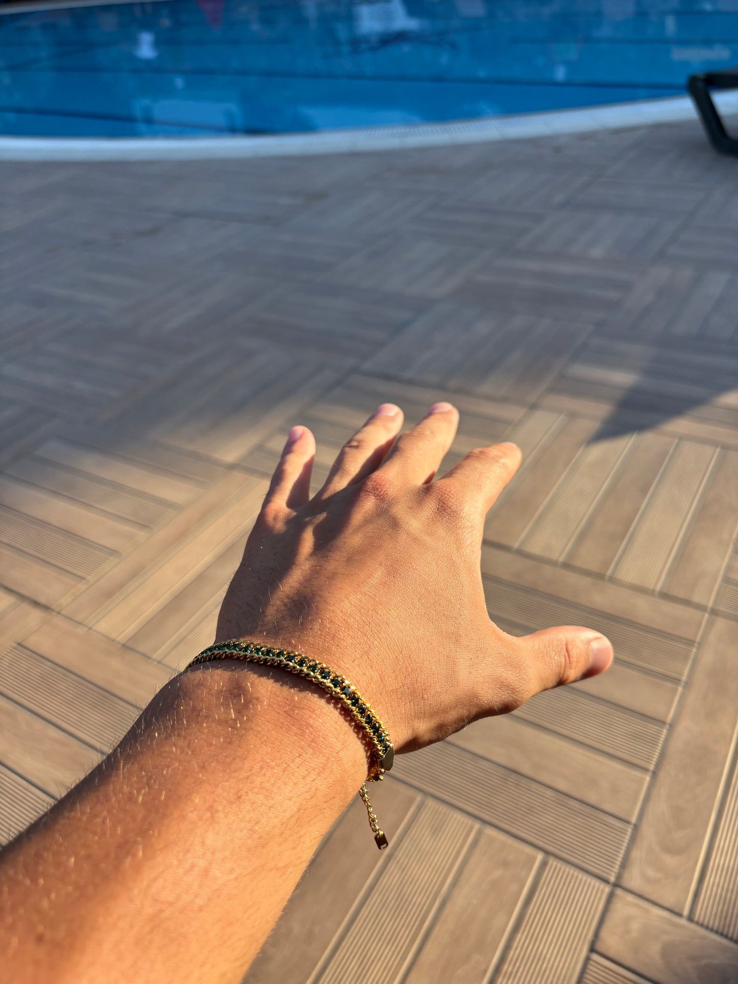 Forest Monarch 18K Plated Green Tennis Bracelet