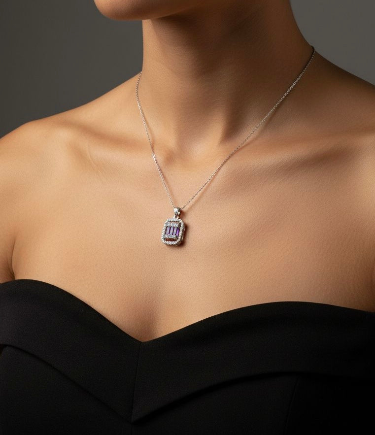 925 Silver Améthyste Necklace