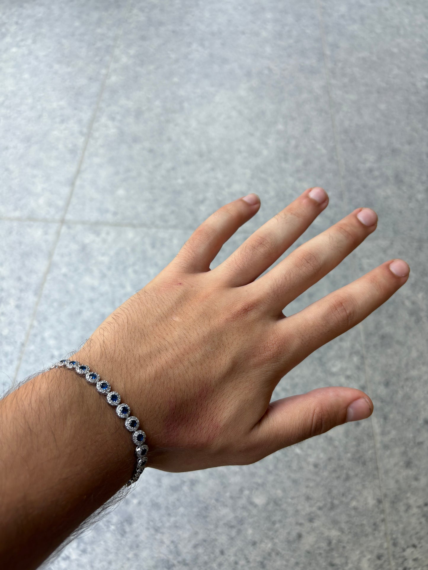 925 Silver Bleu Étoile Tennis Bracelet