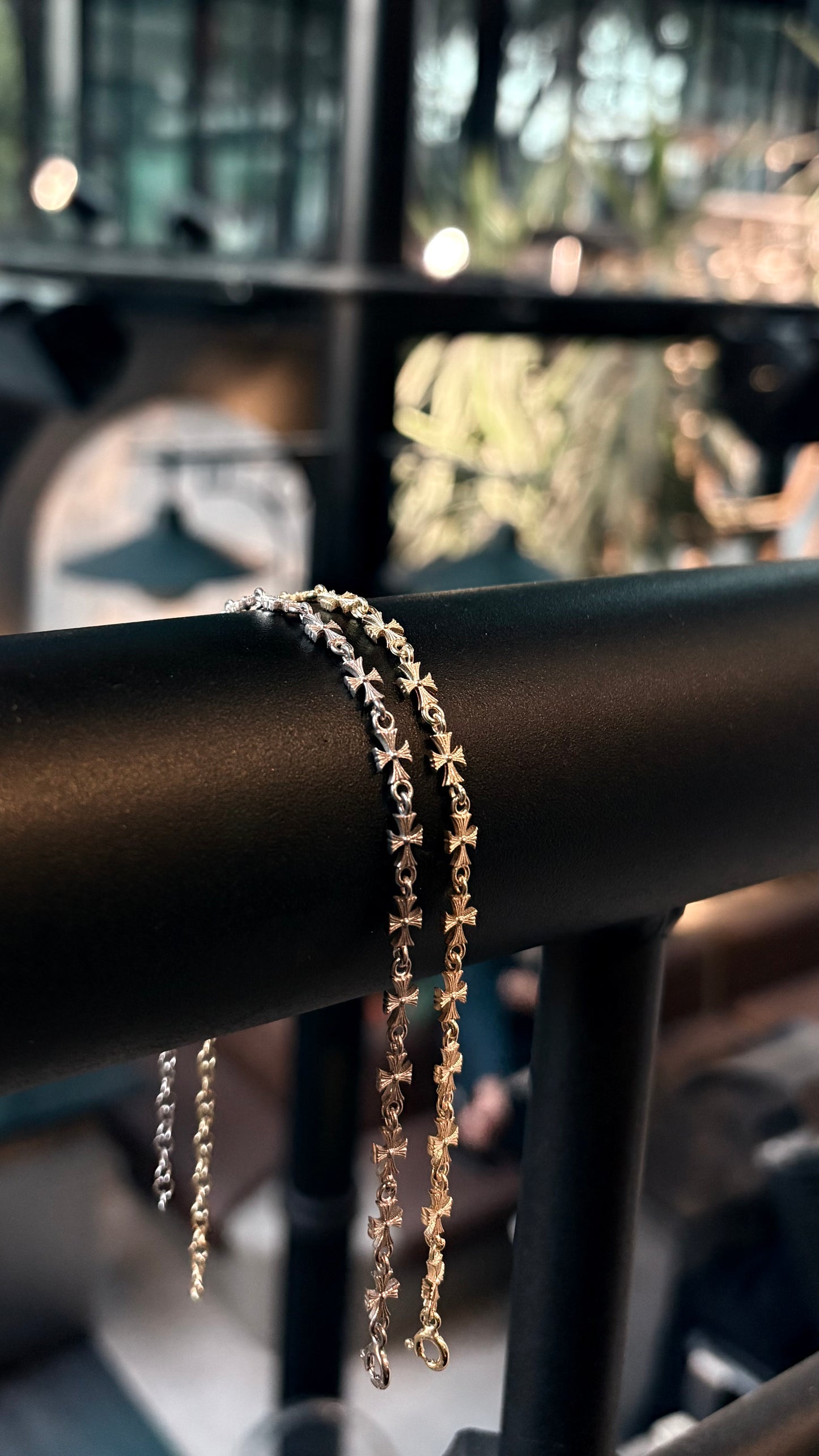 925 Silver Saint Cross Bracelet (18K Gold)