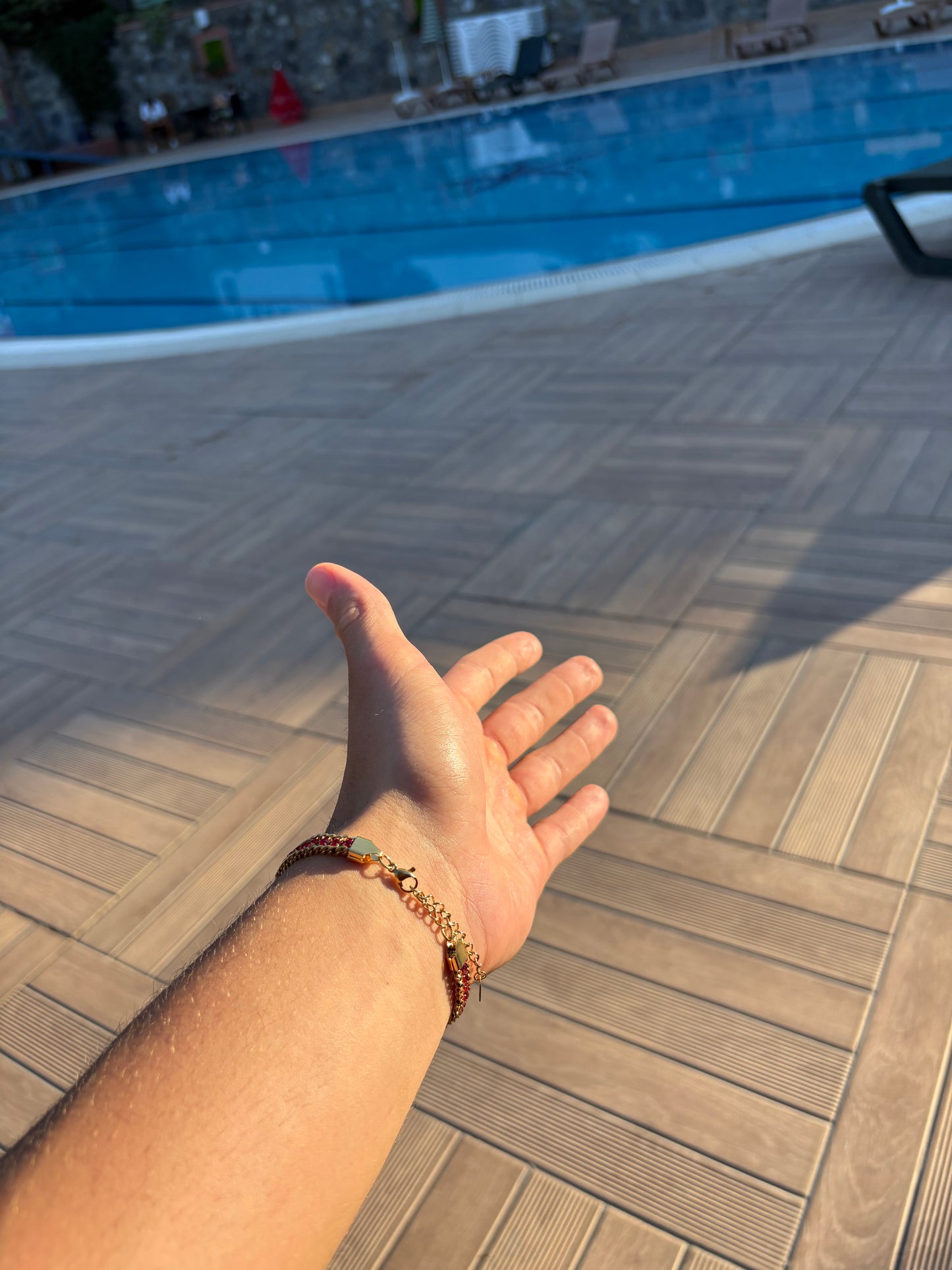 Royal Flame 18K Plated Red Tennis Bracelet
