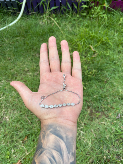 925 Silver Queen Teardrop White Tennis Bracelet