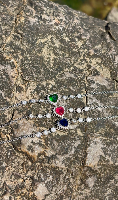 925 Silver Heart of Saphir Bracelet