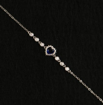 925 Silver Heart of Saphir Bracelet