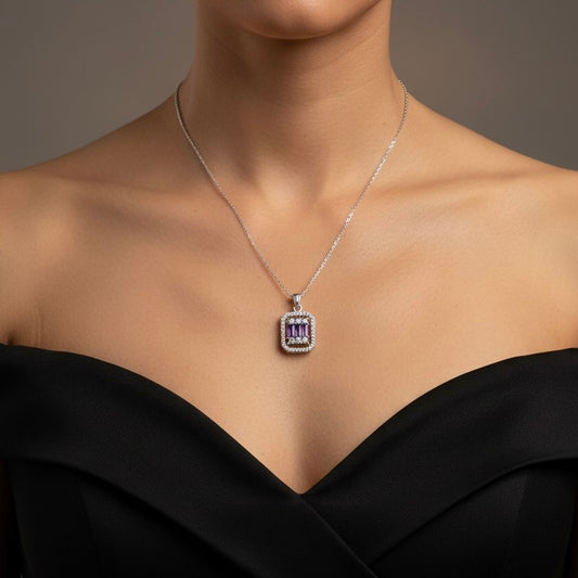 925 Silver Améthyste Necklace