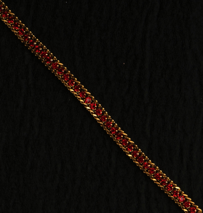 Royal Flame 18K Plated Red Tennis Bracelet