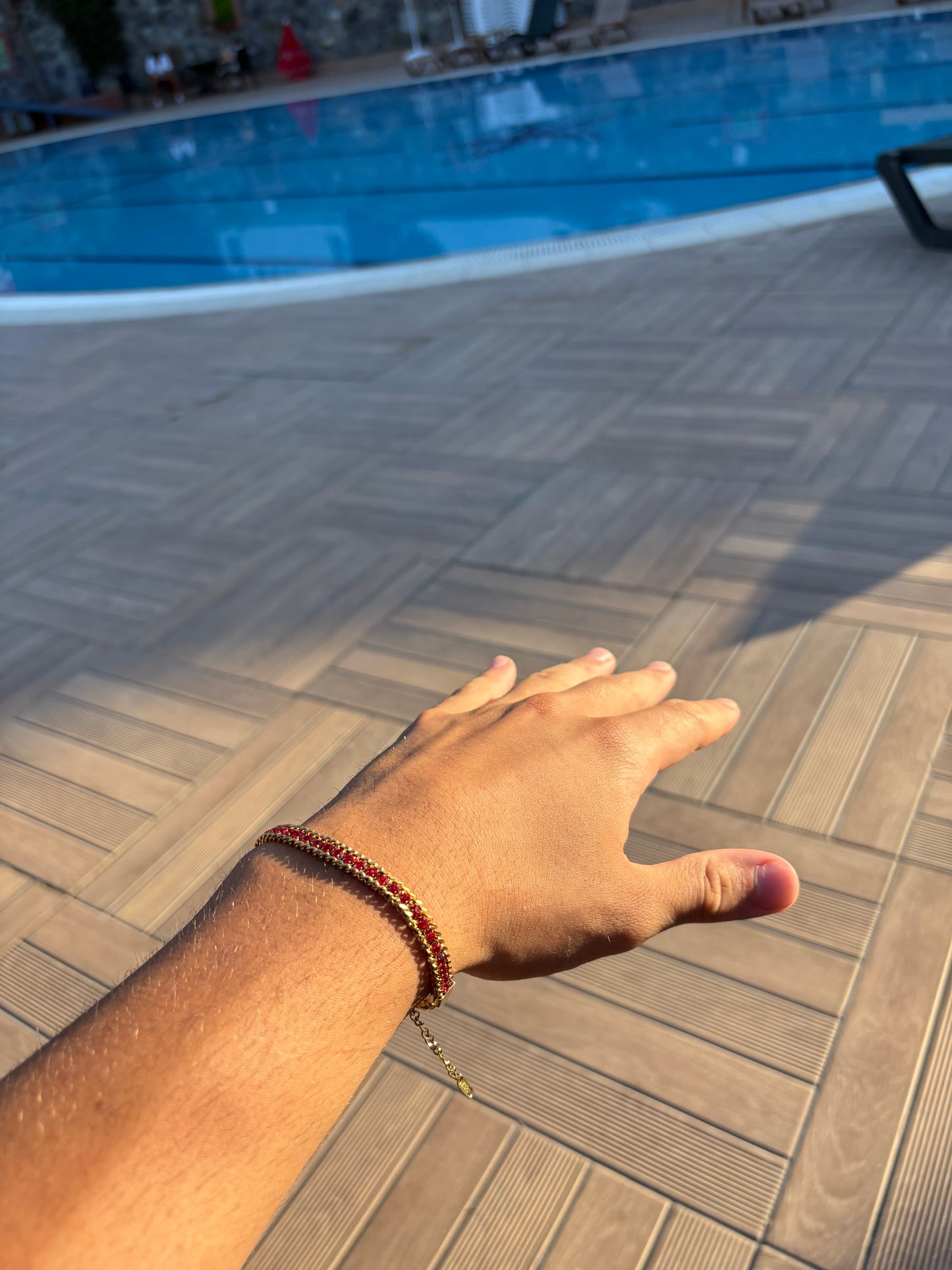 Royal Flame 18K Plated Red Tennis Bracelet