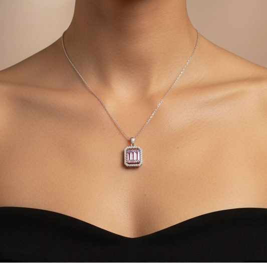 925 Rose Royale Baguette Necklace