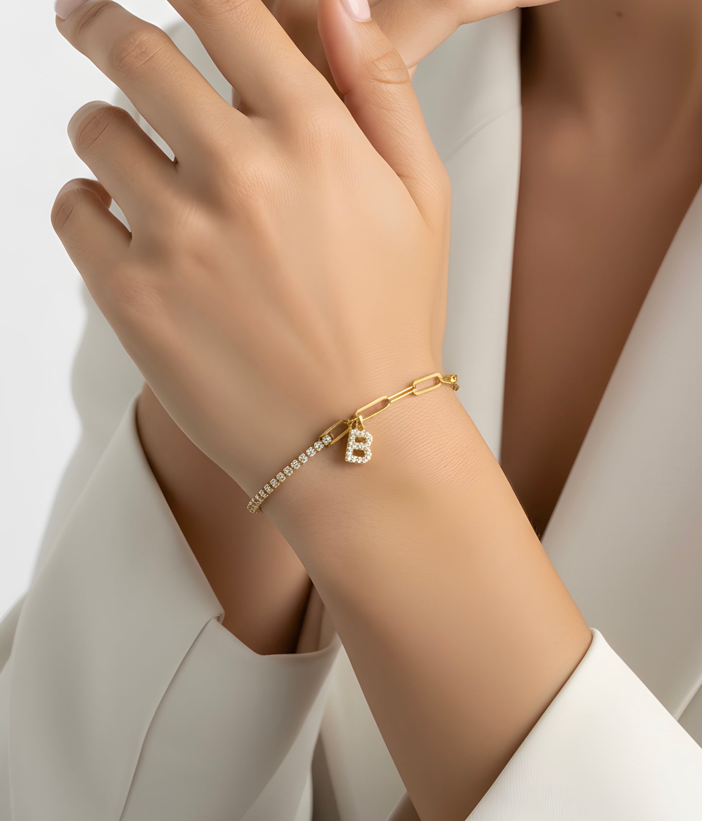 925 Silver Initial Lumière Bracelet