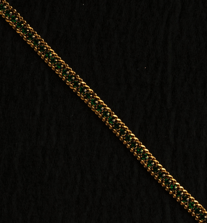 Forest Monarch 18K Plated Green Tennis Bracelet