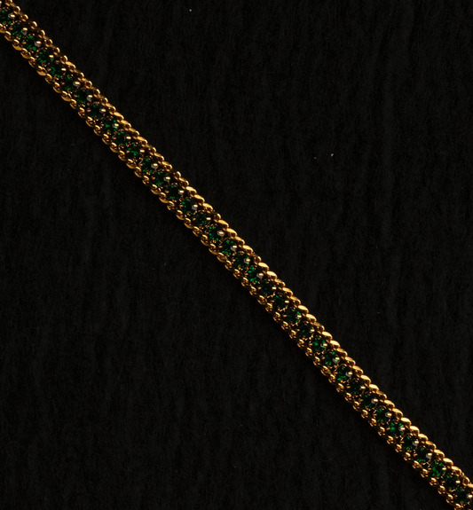 Forest Monarch 18K Plated Green Tennis Bracelet