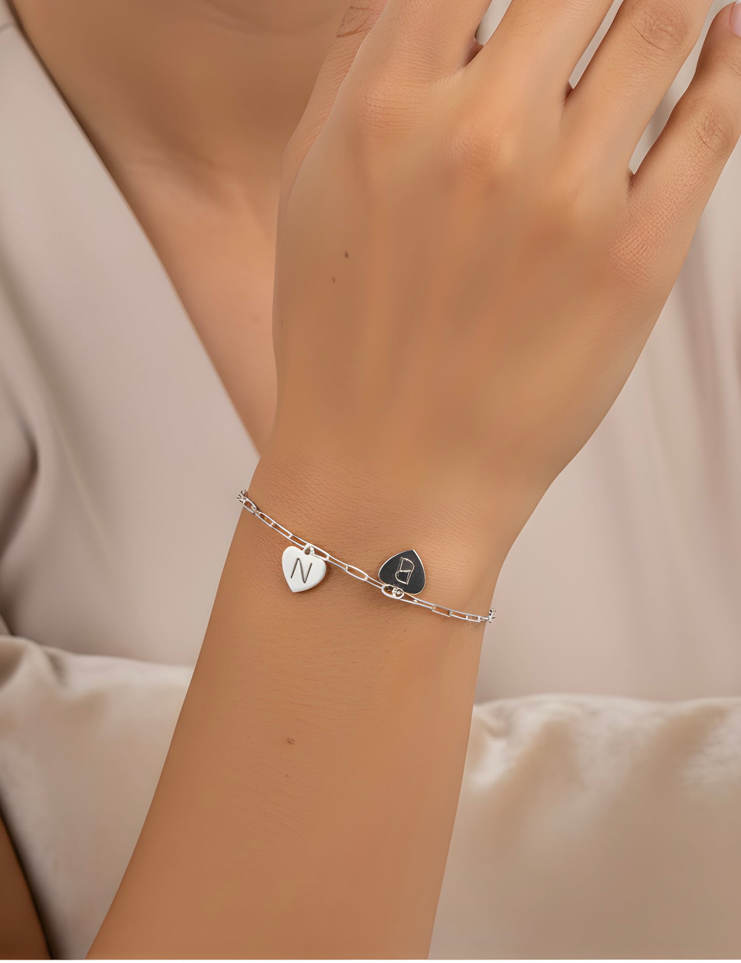 925 Silver L’Âmour Initialé Duo Bracelet