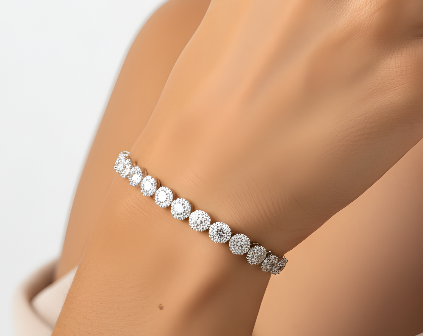 925 Silver Angel Lumière White Tennis Bracelet